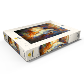 Darstellung des Puzzle Motivs Feuriger weißer Hengst in Bewegung - Puzzleteile: 1000