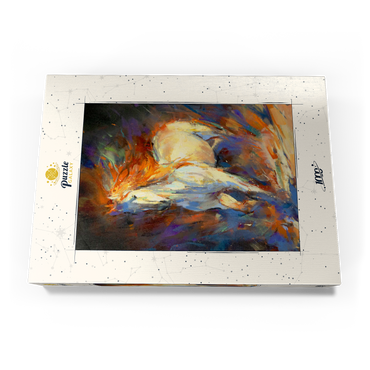 Darstellung des Puzzle Motivs Fiery White Stallion in Motion 1000 Puzzle Schachtel Ansicht3