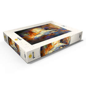 Darstellung des Puzzle Motivs Feuriger weißer Hengst in Bewegung - Puzzleteile: 500