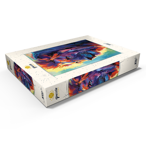 Darstellung des Puzzle Motivs Lebhaftes Porträt eines majestätischen Löwen Vibrant Portrait of a Majestic Lion 1000 Puzzle Schachtel Ansicht1