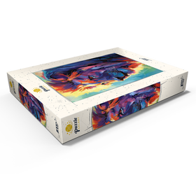 Darstellung des Puzzle Motivs Lebhaftes Porträt eines majestätischen Löwen - Puzzleteile: 1000