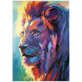 Darstellung des Puzzle-Motivs Lebhaftes Porträt eines majestätischen Löwen – Puzzleteile: 1000