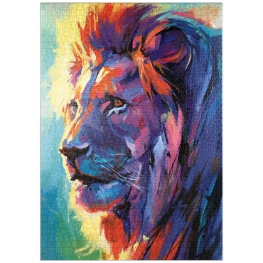 Darstellung des Puzzle Motivs puzzleplate Vibrant Portrait of a Majestic Lion 1000 Puzzle