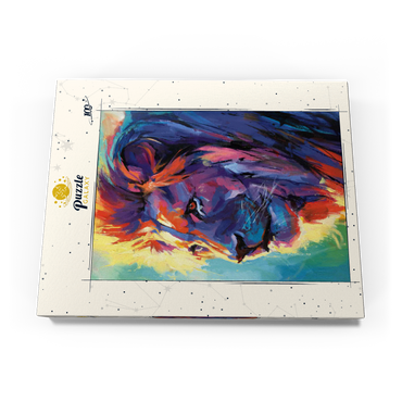 Darstellung des Puzzle Motivs Vibrant Portrait of a Majestic Lion 100 Puzzle Schachtel Ansicht3