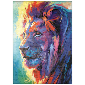 Darstellung des Puzzle Motivs Lebhaftes Porträt eines majestätischen Löwen - Puzzleteile: 200