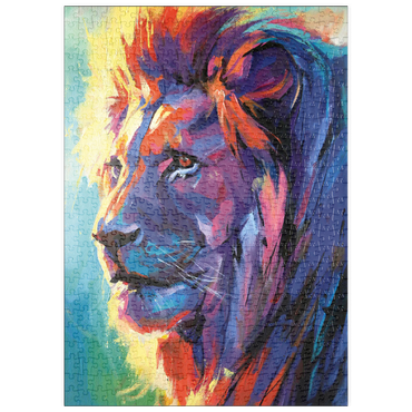 Darstellung des Puzzle Motivs puzzleplate Vibrant Portrait of a Majestic Lion 500 Puzzle