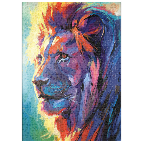 Darstellung des Puzzle Motivs Lebhaftes Porträt eines majestätischen Löwen puzzleplate Vibrant Portrait of a Majestic Lion 500 Puzzle