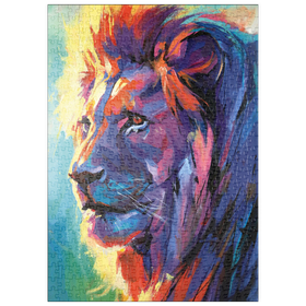 Darstellung des Puzzle Motivs Lebhaftes Porträt eines majestätischen Löwen - Puzzleteile: 500