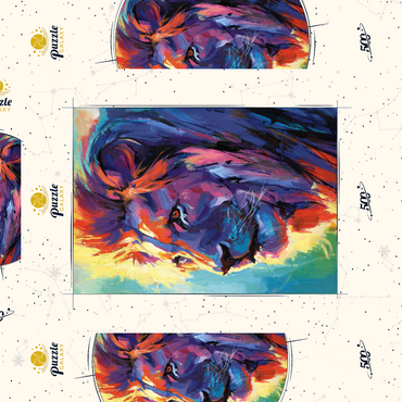 Darstellung des Puzzle Motivs Vibrant Portrait of a Majestic Lion 500 Puzzle Schachtel 3D Modell