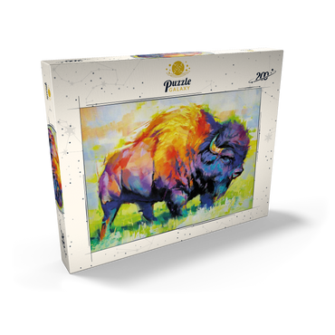Darstellung des Puzzle Motivs Colorful American Bison in Abstract Style 200 Puzzle Schachtel Ansicht2
