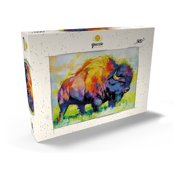 Darstellung des Puzzle Motivs Colorful American Bison in Abstract Style 500 Puzzle Schachtel Ansicht2