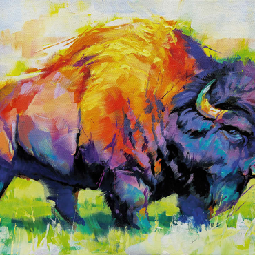 Darstellung des Puzzle Motivs Colorful American Bison in Abstract Style 500 Puzzle 3D Modell