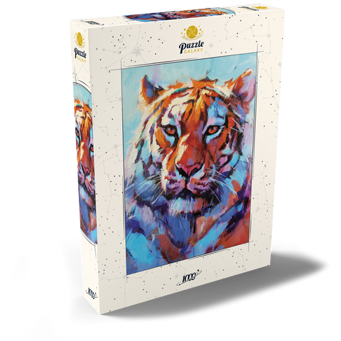 Darstellung des Puzzle Motivs Lebhaftes expressionistisches Porträt eines Bengalischen Tigers Vibrant Bengal Tiger Expressionist Portrait 1000 Puzzle Schachtel Ansicht2