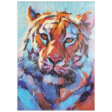 Darstellung des Puzzle Motivs puzzleplate Vibrant Bengal Tiger Expressionist Portrait 100 Puzzle