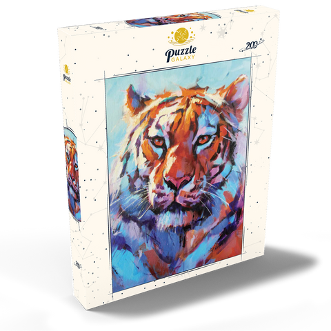 Darstellung des Puzzle Motivs Lebhaftes expressionistisches Porträt eines Bengalischen Tigers Vibrant Bengal Tiger Expressionist Portrait 200 Puzzle Schachtel Ansicht2