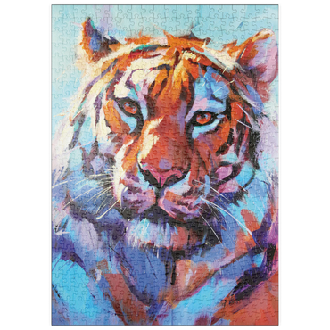 Darstellung des Puzzle Motivs puzzleplate Vibrant Bengal Tiger Expressionist Portrait 500 Puzzle