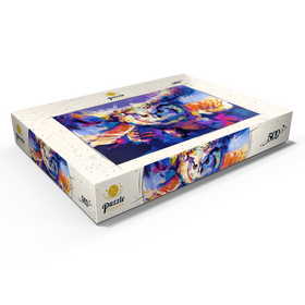 Alternative Darstellung des Puzzle-Motivs Bunte Virginia-Uhu im Flug – Puzzleteile: 500