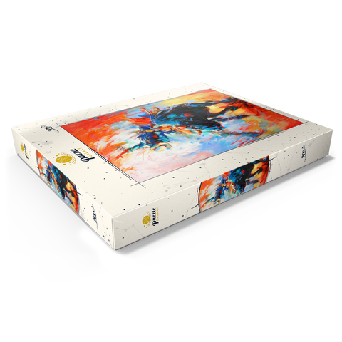 Darstellung des Puzzle Motivs Rodeo-Bull-Reiter in lebhafter Bewegung Rodeo Bull Rider in Vivid Motion 200 Puzzle Schachtel Ansicht1