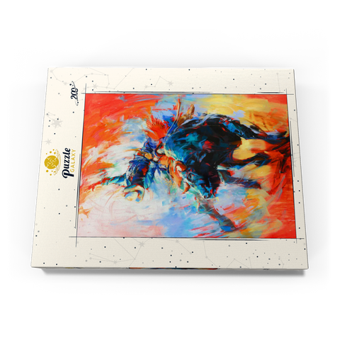 Darstellung des Puzzle Motivs Rodeo-Bull-Reiter in lebhafter Bewegung Rodeo Bull Rider in Vivid Motion 200 Puzzle Schachtel Ansicht3