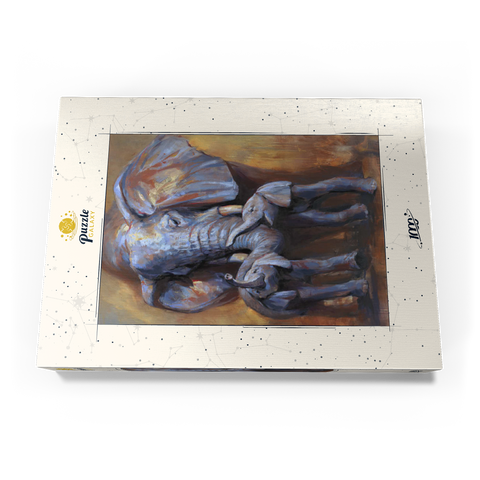 Darstellung des Puzzle Motivs Afrikanische Elefanten Mutter und Kälber African Elephants Mother and Calves 1000 Puzzle Schachtel Ansicht3