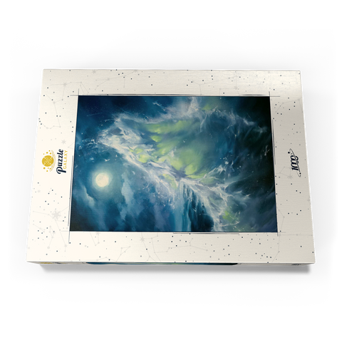 Darstellung des Puzzle Motivs Mondbeschienene Meereswelle in abstrakter Bewegung Moonlit Ocean Wave in Abstract Motion 1000 Puzzle Schachtel Ansicht3