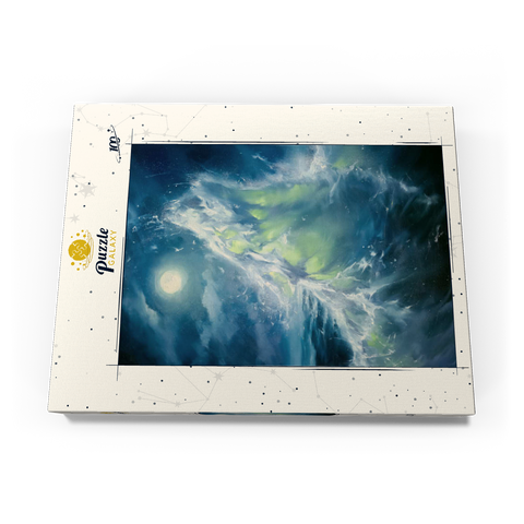 Darstellung des Puzzle Motivs Mondbeschienene Meereswelle in abstrakter Bewegung Moonlit Ocean Wave in Abstract Motion 100 Puzzle Schachtel Ansicht3