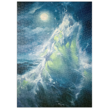 Darstellung des Puzzle Motivs puzzleplate Moonlit Ocean Wave in Abstract Motion 500 Puzzle