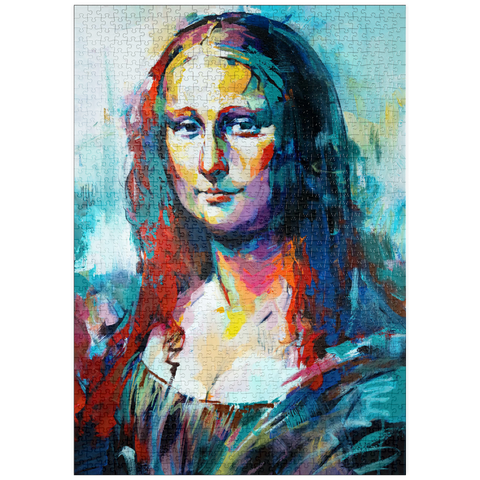 Darstellung des Puzzle Motivs Mona Lisa im Stil des Abstrakten Expressionismus puzzleplate Mona Lisa in Abstract Expressionist Style 1000 Puzzle
