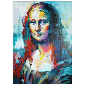 Darstellung des Puzzle Motivs Mona Lisa im Stil des Abstrakten Expressionismus - Puzzleteile: 100