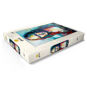 Darstellung des Puzzle Motivs Mona Lisa im Stil des Abstrakten Expressionismus - Puzzleteile: 200