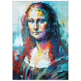 Darstellung des Puzzle Motivs Mona Lisa im Stil des Abstrakten Expressionismus - Puzzleteile: 200