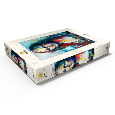 Darstellung des Puzzle Motivs Mona Lisa in Abstract Expressionist Style 500 Puzzle Schachtel Ansicht1