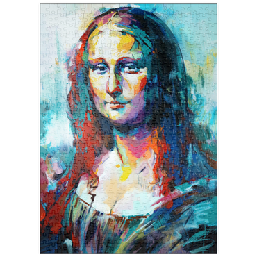 Darstellung des Puzzle Motivs puzzleplate Mona Lisa in Abstract Expressionist Style 500 Puzzle