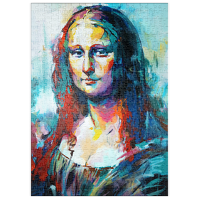Darstellung des Puzzle Motivs Mona Lisa im Stil des Abstrakten Expressionismus - Puzzleteile: 500