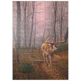 Darstellung des Puzzle Motivs Weißwedelhirsch im Herbstnebel - Puzzleteile: 200