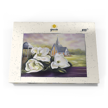 Darstellung des Puzzle Motivs Southern Magnolia Blooms and Country Chapel 1000 Puzzle Schachtel Ansicht3