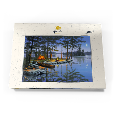 Darstellung des Puzzle Motivs Lakeside Campfire Under Moonlit Sky 1000 Puzzle Schachtel Ansicht3