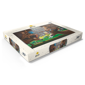 Alternative Darstellung des Puzzle-Motivs Weißwedelhirsche spielen Poker in Innenräumen – Puzzleteile: 200