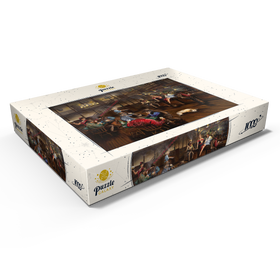 Alternative Darstellung des Puzzle-Motivs Lebhafte Old-West-Saloon-Versammlung – Puzzleteile: 1000