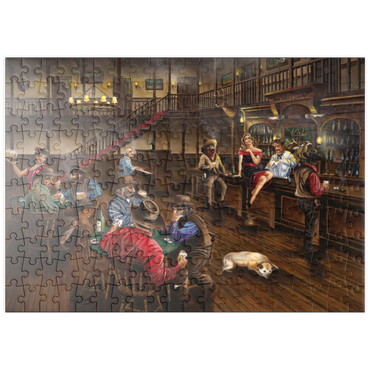 Darstellung des Puzzle Motivs puzzleplate Lively Old West Saloon Gathering 200 Puzzle