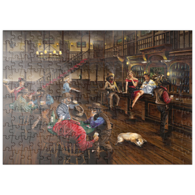 Darstellung des Puzzle Motivs Lebhafte Old-West-Saloon-Versammlung - Puzzleteile: 200