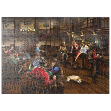Darstellung des Puzzle Motivs puzzleplate Lively Old West Saloon Gathering 500 Puzzle