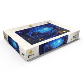 Darstellung des Puzzle Motivs Spukhaus im Vollmondlicht - Puzzleteile: 500