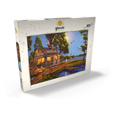 Darstellung des Puzzle Motivs Vintage Lakeside Grocery and Gas Station 100 Puzzle Schachtel Ansicht2