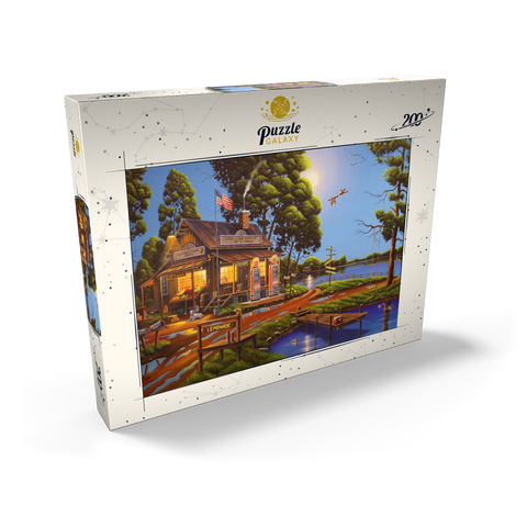 Darstellung des Puzzle Motivs Vintage-Lebensmittelgeschäft und Tankstelle am Seeufer Vintage Lakeside Grocery and Gas Station 200 Puzzle Schachtel Ansicht2