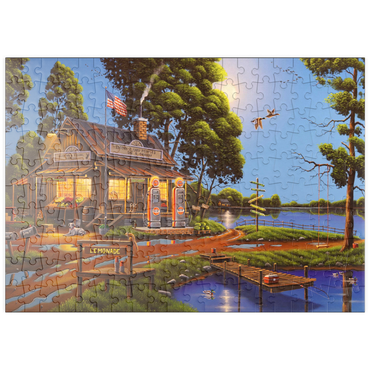 Darstellung des Puzzle Motivs puzzleplate Vintage Lakeside Grocery and Gas Station 200 Puzzle