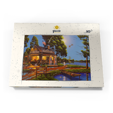 Darstellung des Puzzle Motivs Vintage Lakeside Grocery and Gas Station 500 Puzzle Schachtel Ansicht3