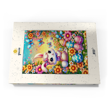 Darstellung des Puzzle Motivs Easter Bunny with Colorful Eggs and Butterflies 1000 Puzzle Schachtel Ansicht3