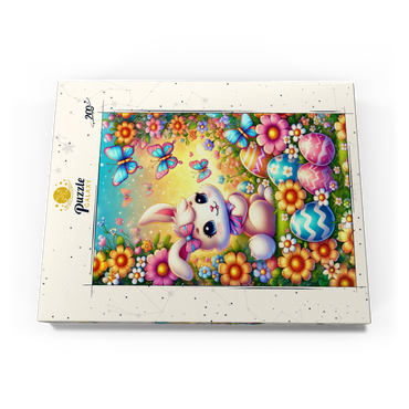 Darstellung des Puzzle Motivs Easter Bunny with Colorful Eggs and Butterflies 200 Puzzle Schachtel Ansicht3