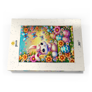Darstellung des Puzzle Motivs Easter Bunny with Colorful Eggs and Butterflies 500 Puzzle Schachtel Ansicht3